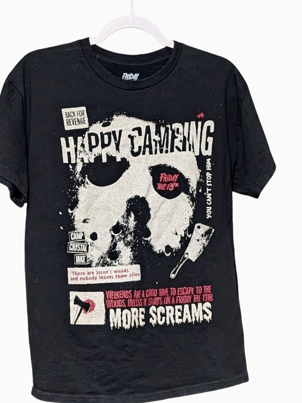 Friday the 13th Jason Voorhees Graphic T-Shirt | Size Medium | Camp Crystal Lake